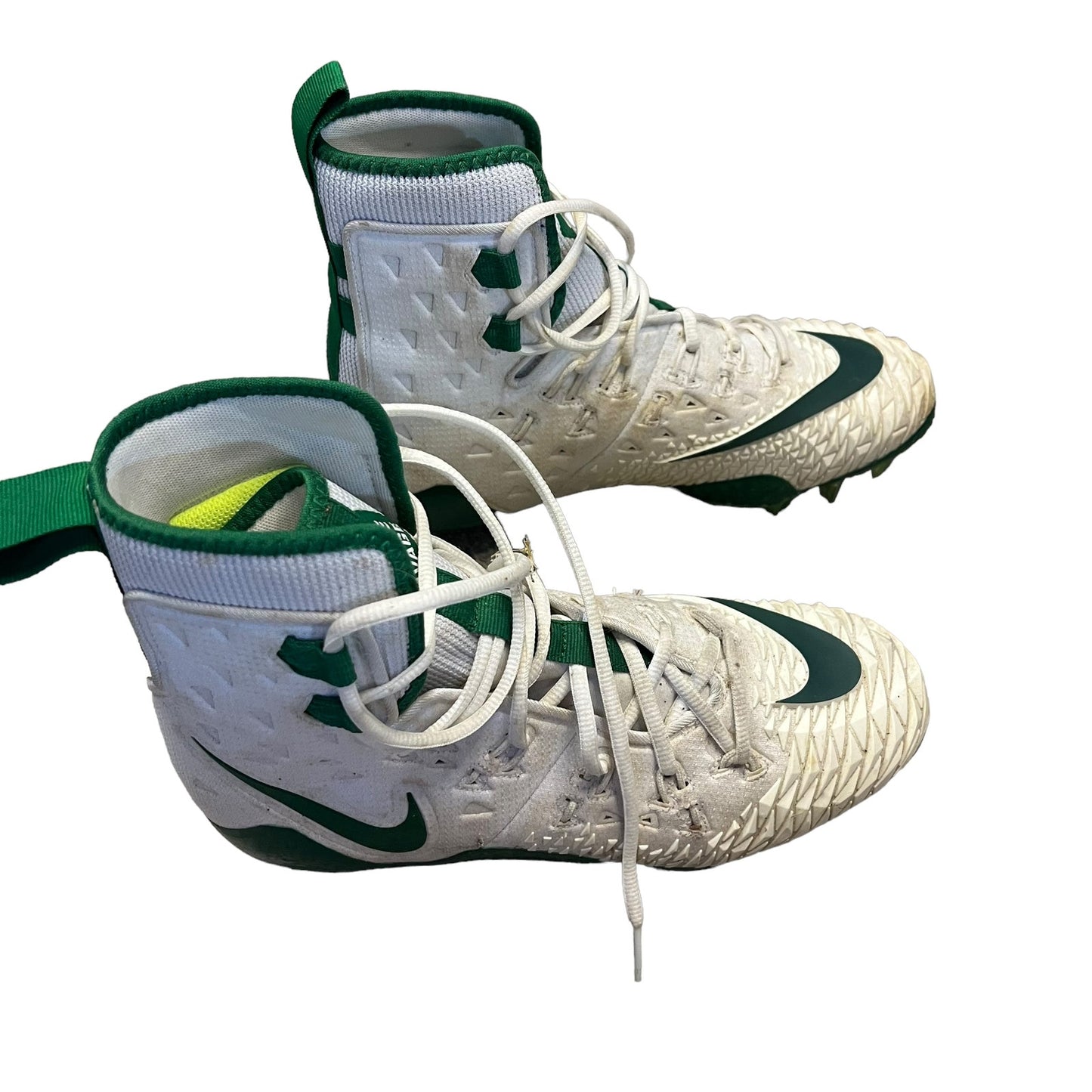 Nike Force Savage Elite TD High Top Football Cleats White/Green Men's Size 8.5