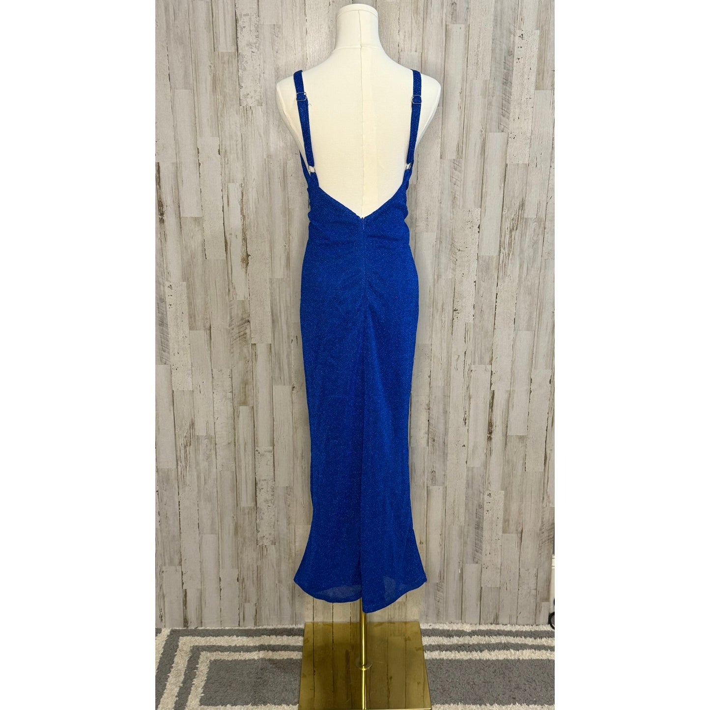 NWT Hello Molly Women's Blue Glitter Formal Long Dress Size 6