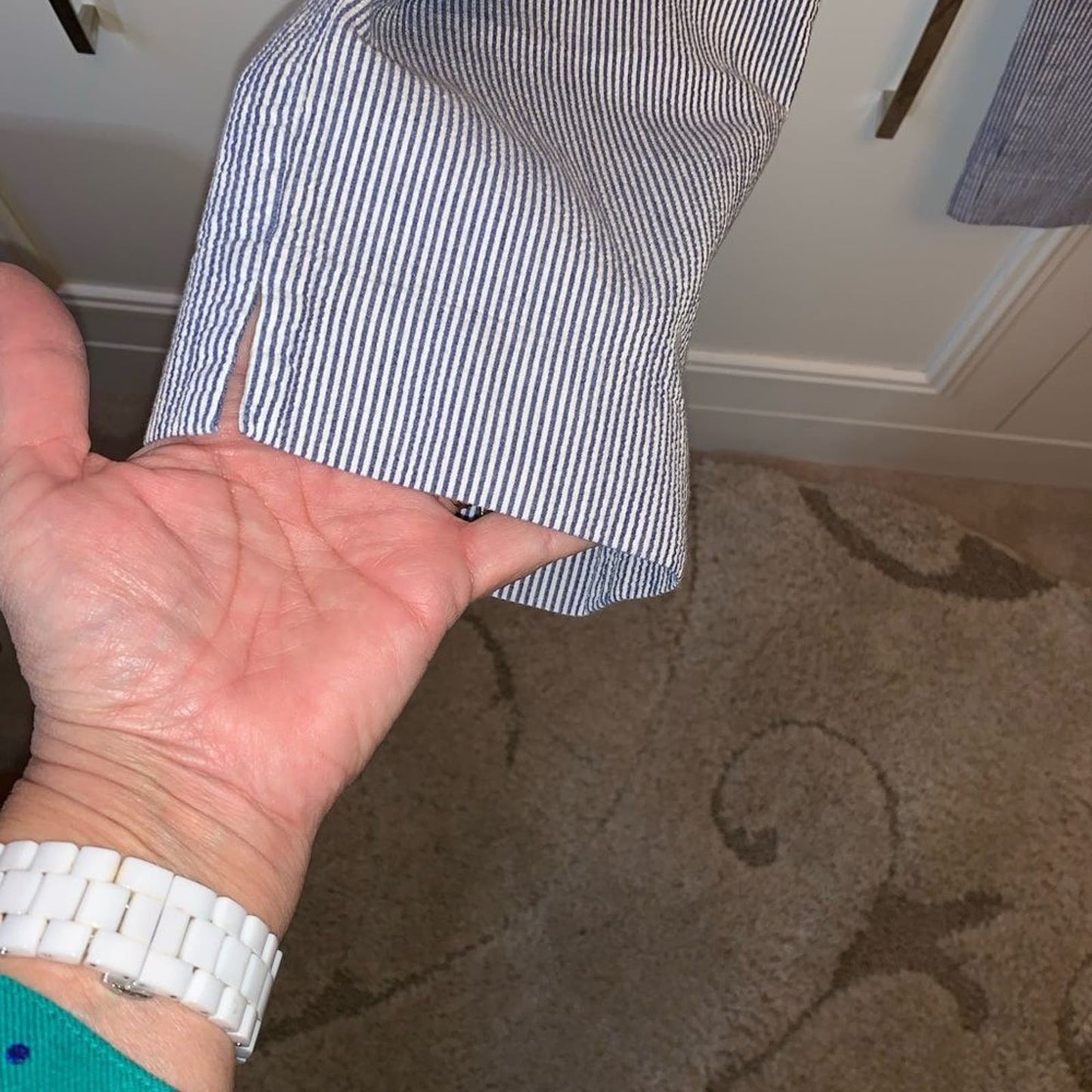 Talbots Seersucker Skimmer Crop Pants 10