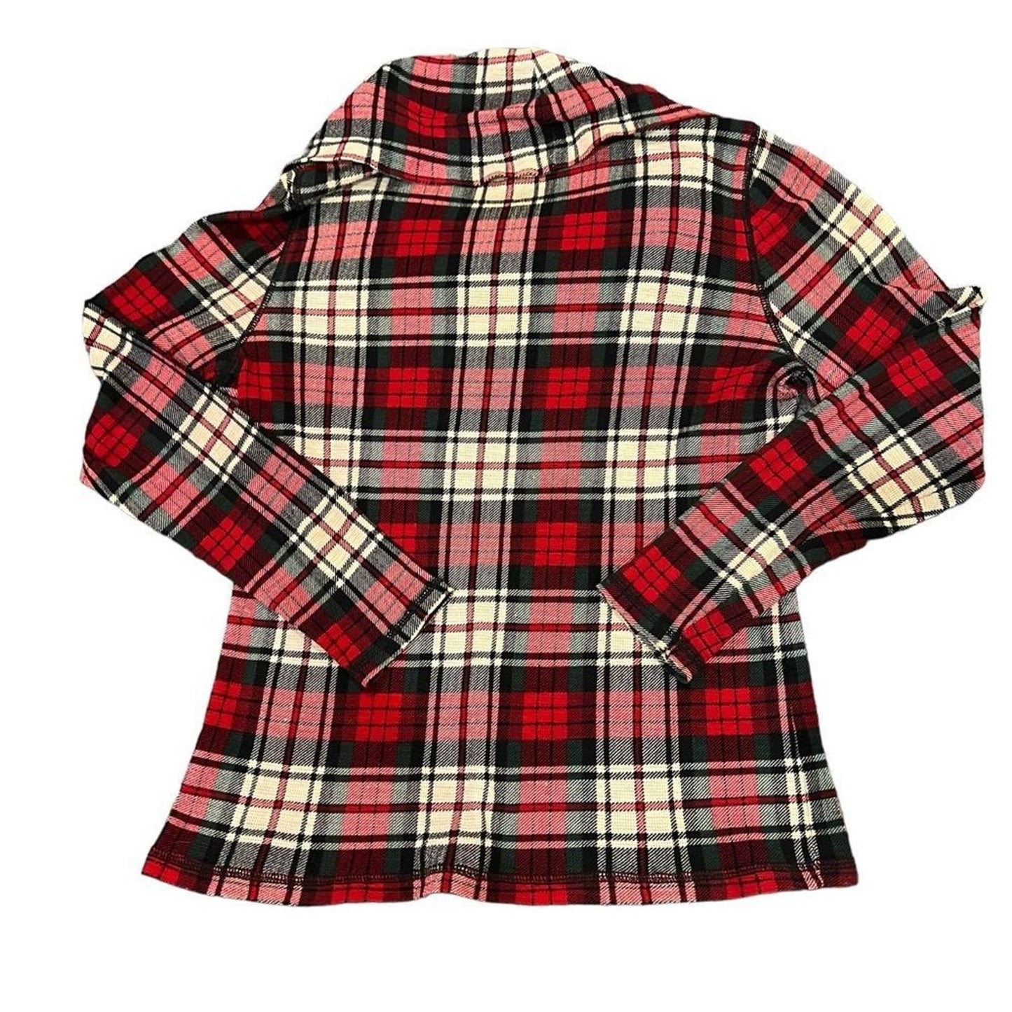 Lauren Jeans Co. Ralph Lauren Red Plaid Holiday Cowl neck Blouse