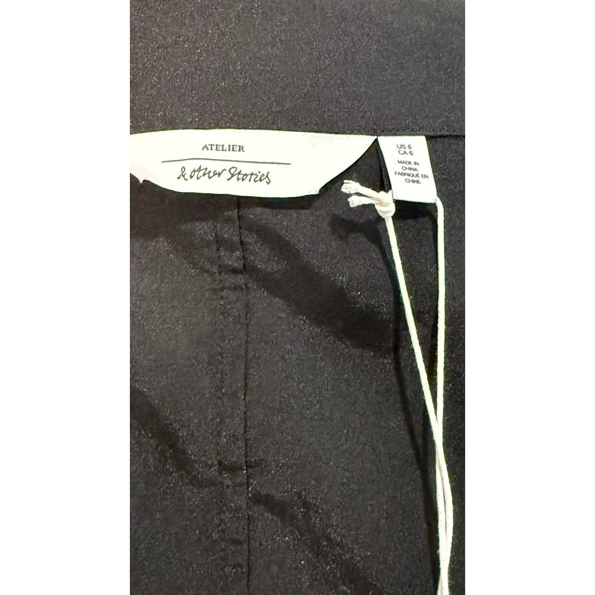 NWT Atelier & Other Stories Women's Black Trench Coat Size 6 Asymmetrical Zip