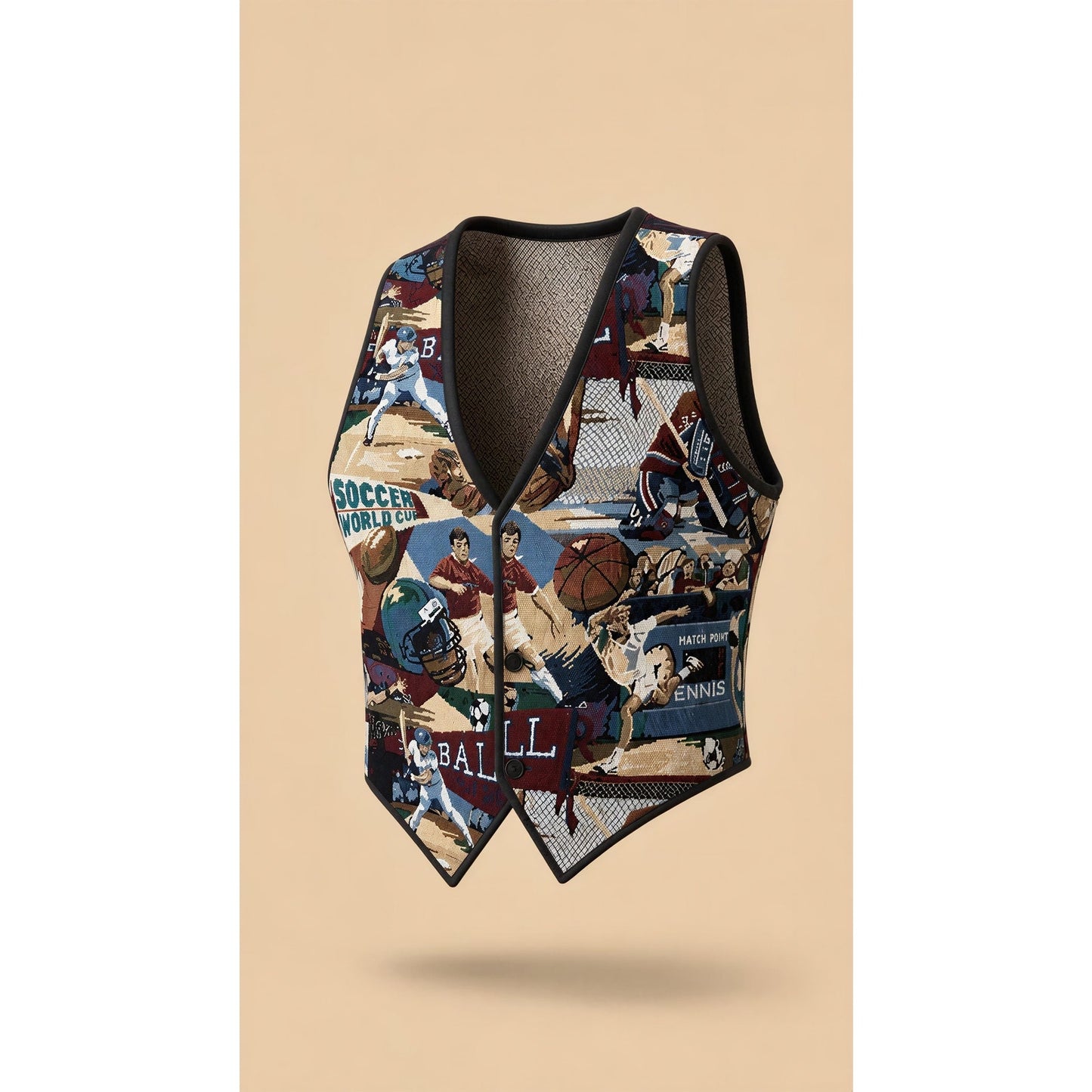 Saddle River Vest Women S/M Multicolor Tapestry Sports Print