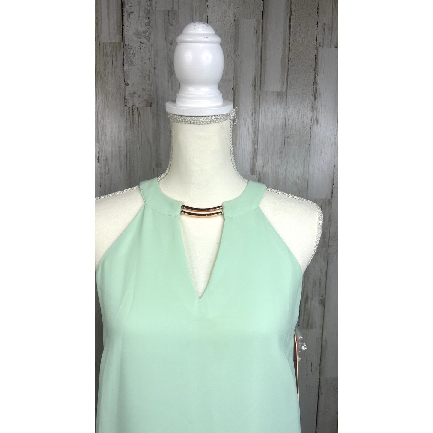 NWT Gianni Bini Sleeveless Halter Neck Mini Dress Seafoam Green Women's Size XS