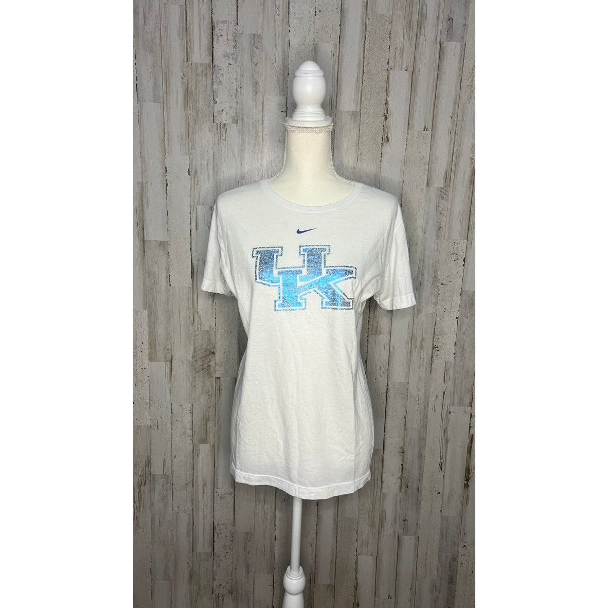 Nike Women's XL Kentucky Wildcats Logo Tee White Short Sleeve Casual