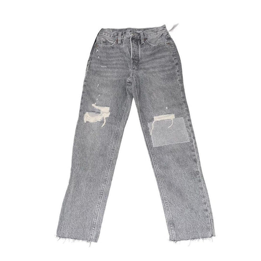 NWT Old Navy Grey Extra High Rise Sky-Hi Straight Secret Slim Pocket Size 00