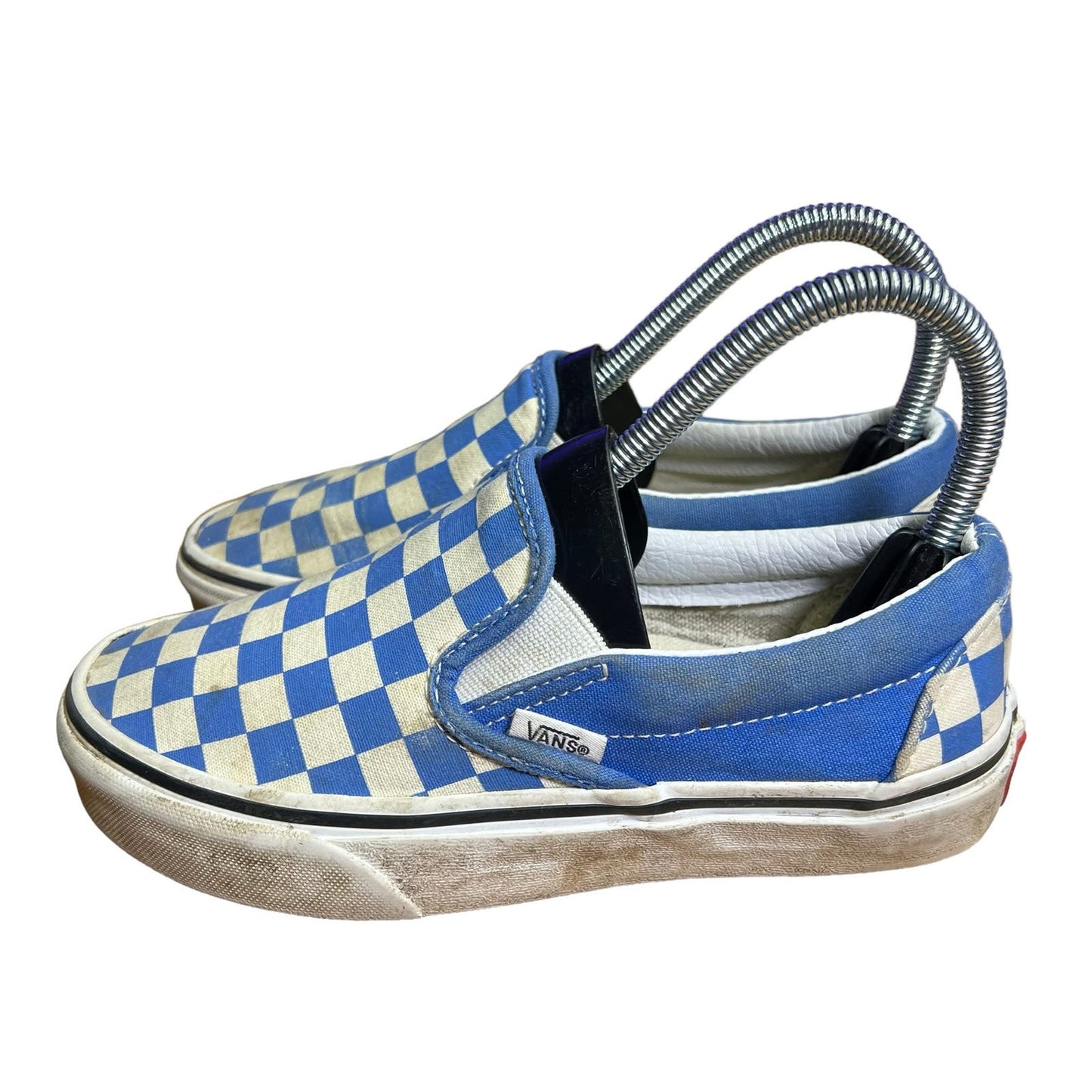 VANS Classic Slip-On Checkerboard Blue/ White Unisex Sneakers Y4.5/M4.5/W6.0