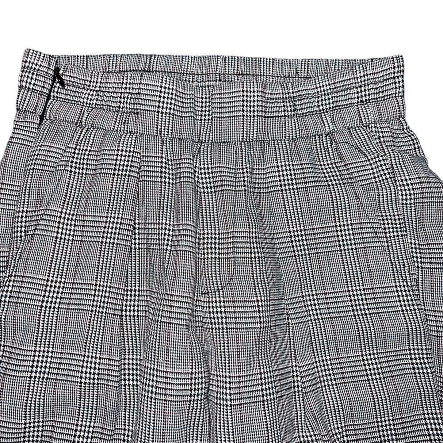 Fashion Nova Pants Womens Size Small Gray Black Plaid Pull On Straight Leg