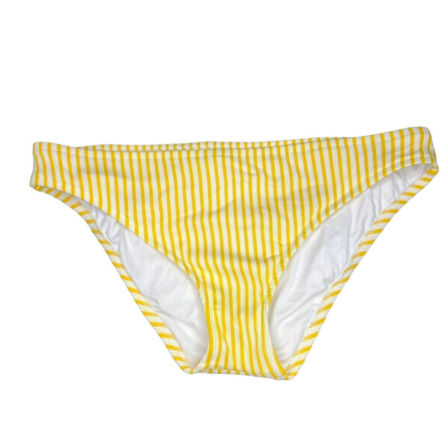 Shade & Shore Women's 32DD Yellow White Striped Bikini Top & Bottom 2 Piece Set