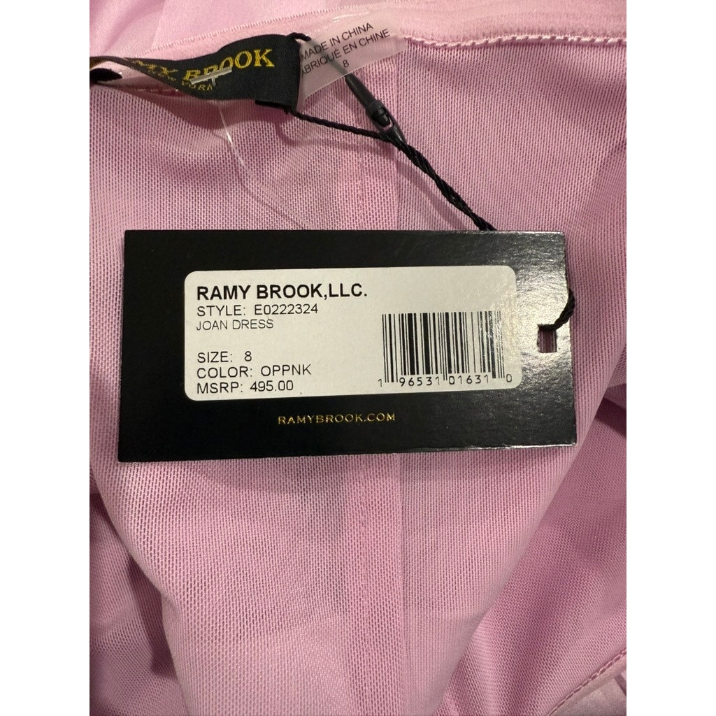 NWT Ramy Brook Women's Strapless Pink Satin Mini Dress Size 8 Party Cocktail