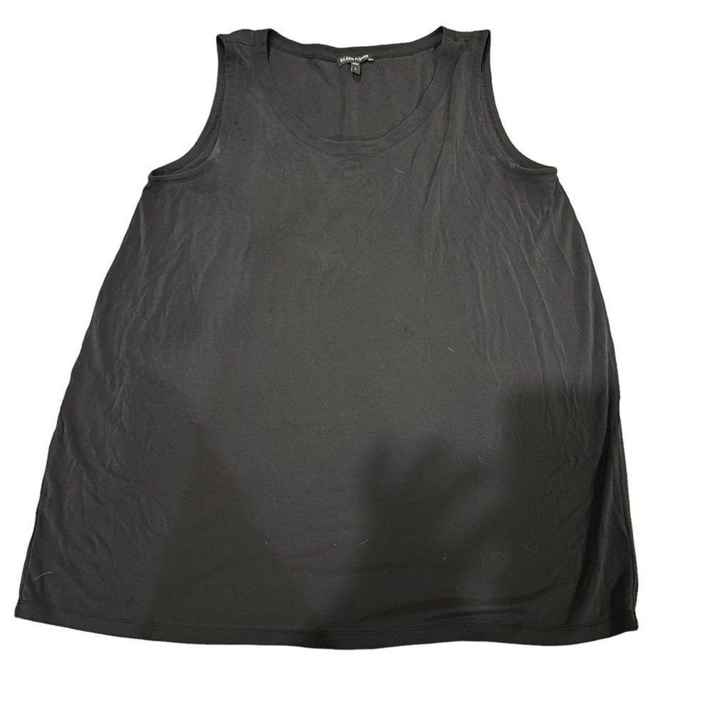 Eileen Fisher 100% Silk Black Tank Size Large