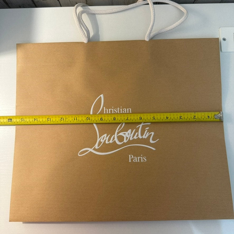 Christian Louboutin Paris Large Shopping Bag Brown Red Interior 16x13