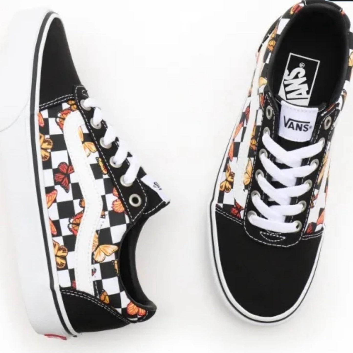 Vans® Ward Checkerboard Butterfly Low Top Lace-up Shoes/Sneakers - Missy Size 3