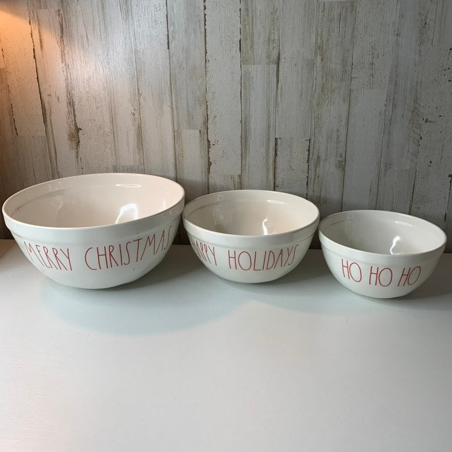 Rae Dunn Christmas Nesting Mixing Bowl Set of 3
