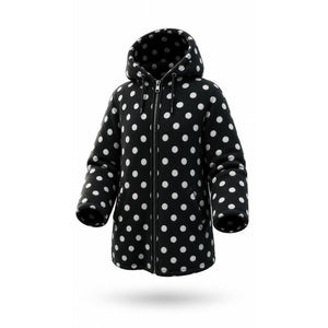 NWT Field Flower Medium Black & White Polka Dot Full Zip Knit