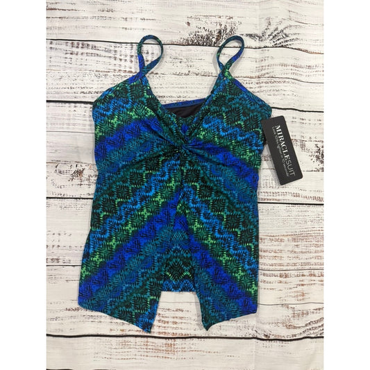 NWT Miraclesuit Women's Ombre Love Knot Tankini Top Size 12 Multicolor