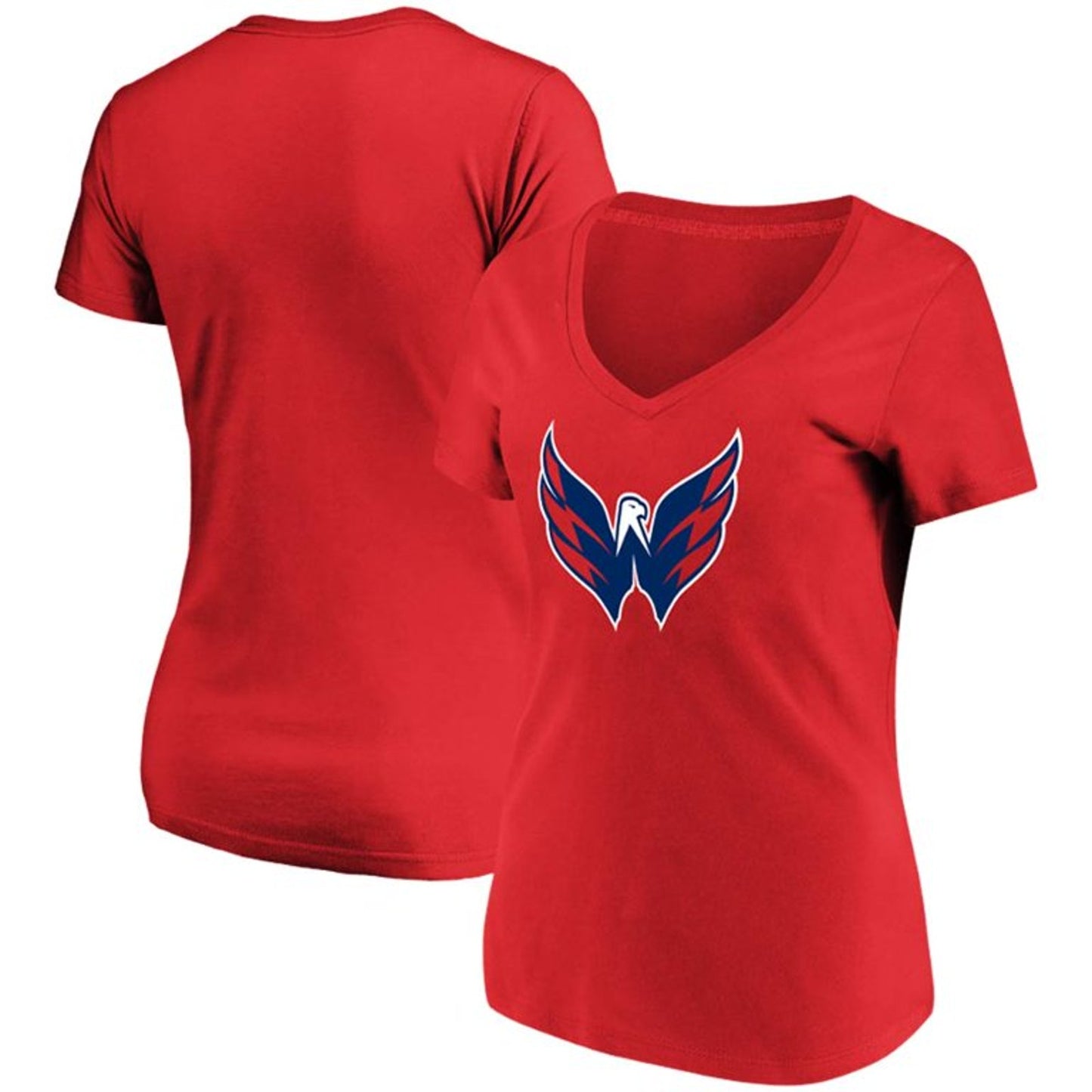 NWT Fanatics Washington Capitals Women's Lace-Up V-Neck T-Shirt Red Size XL