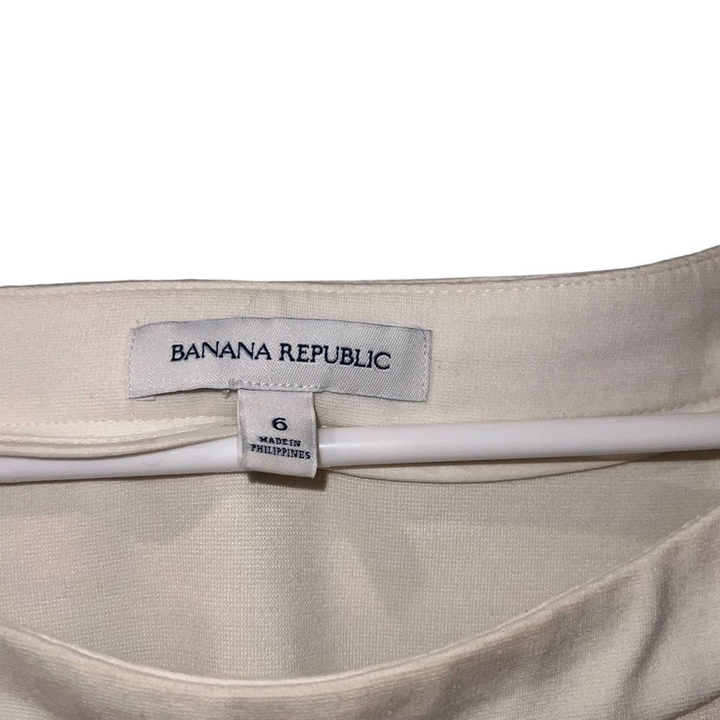 Banana Republic Dress Women's Size 6 Ivory Burgundy Black Striped Sheath