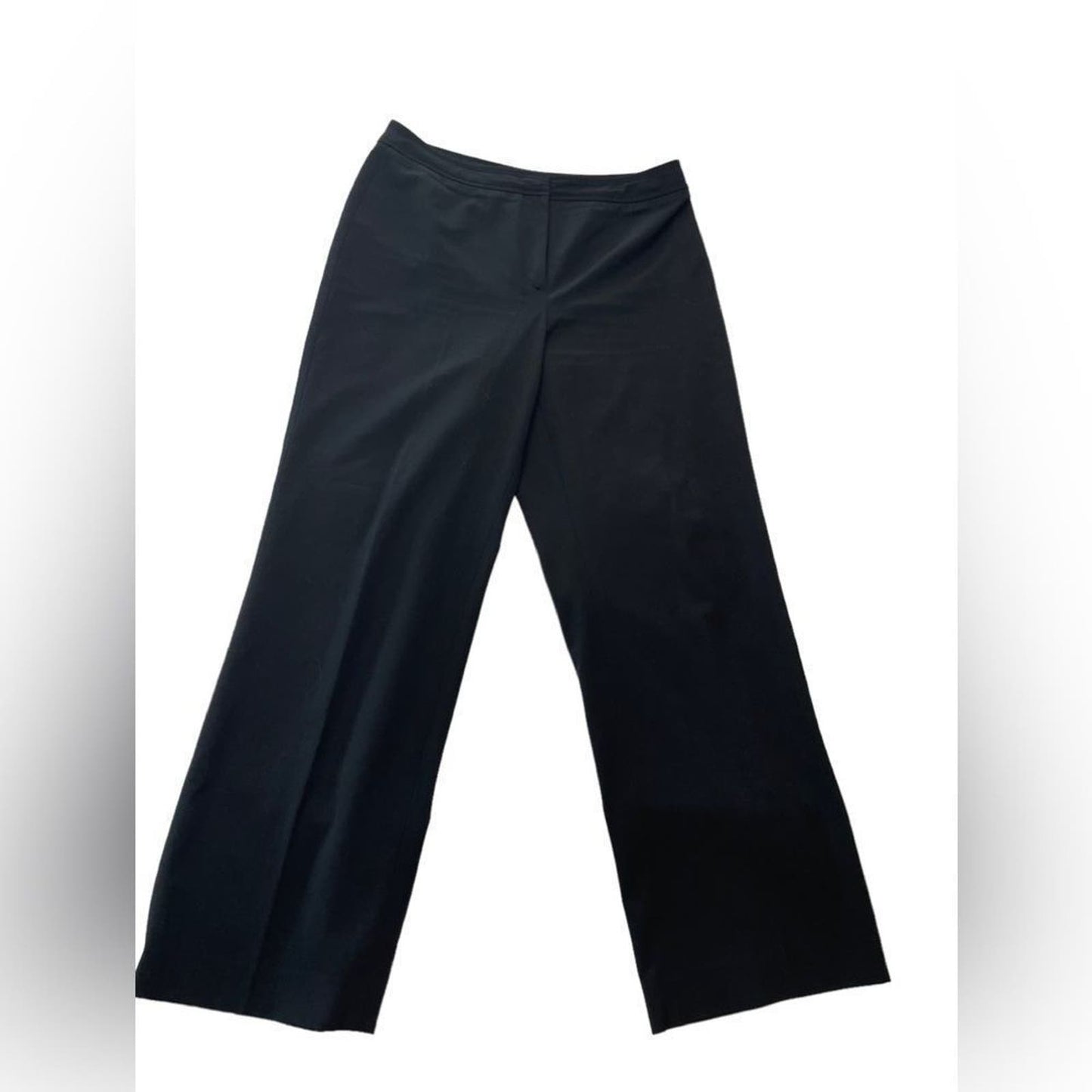 Talbots flat front straight leg black trousers 8P