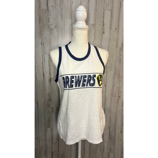 NWT Milwaukee Brewers Women's White Sleeveless Tank Top Size Medium