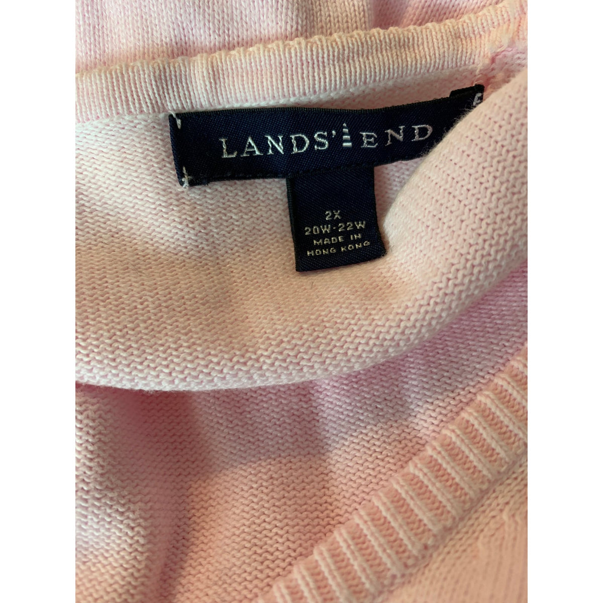 Lands' End Cardigan Sweater Womens 2XL Light Pink Button Front Knit