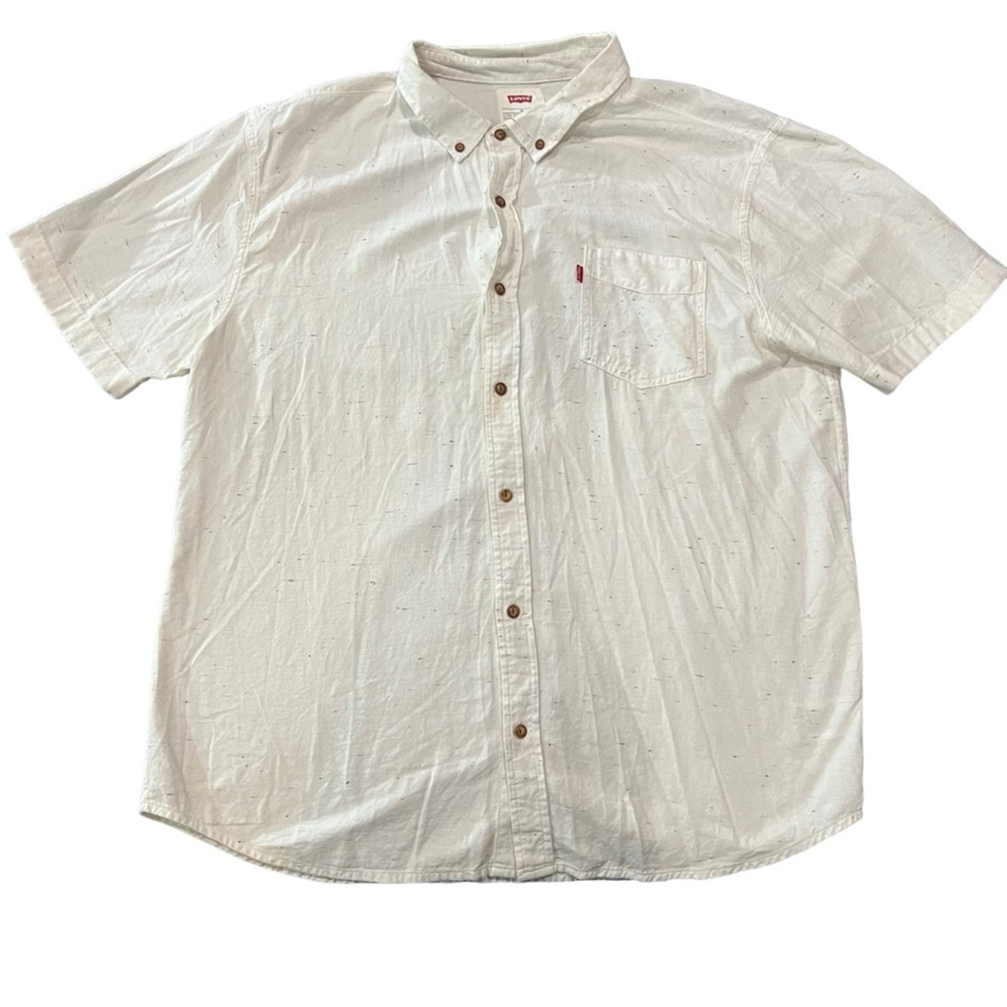 Levi’s Shirt Mens XL White Short Sleeve Button-Down Oxford One Pocket