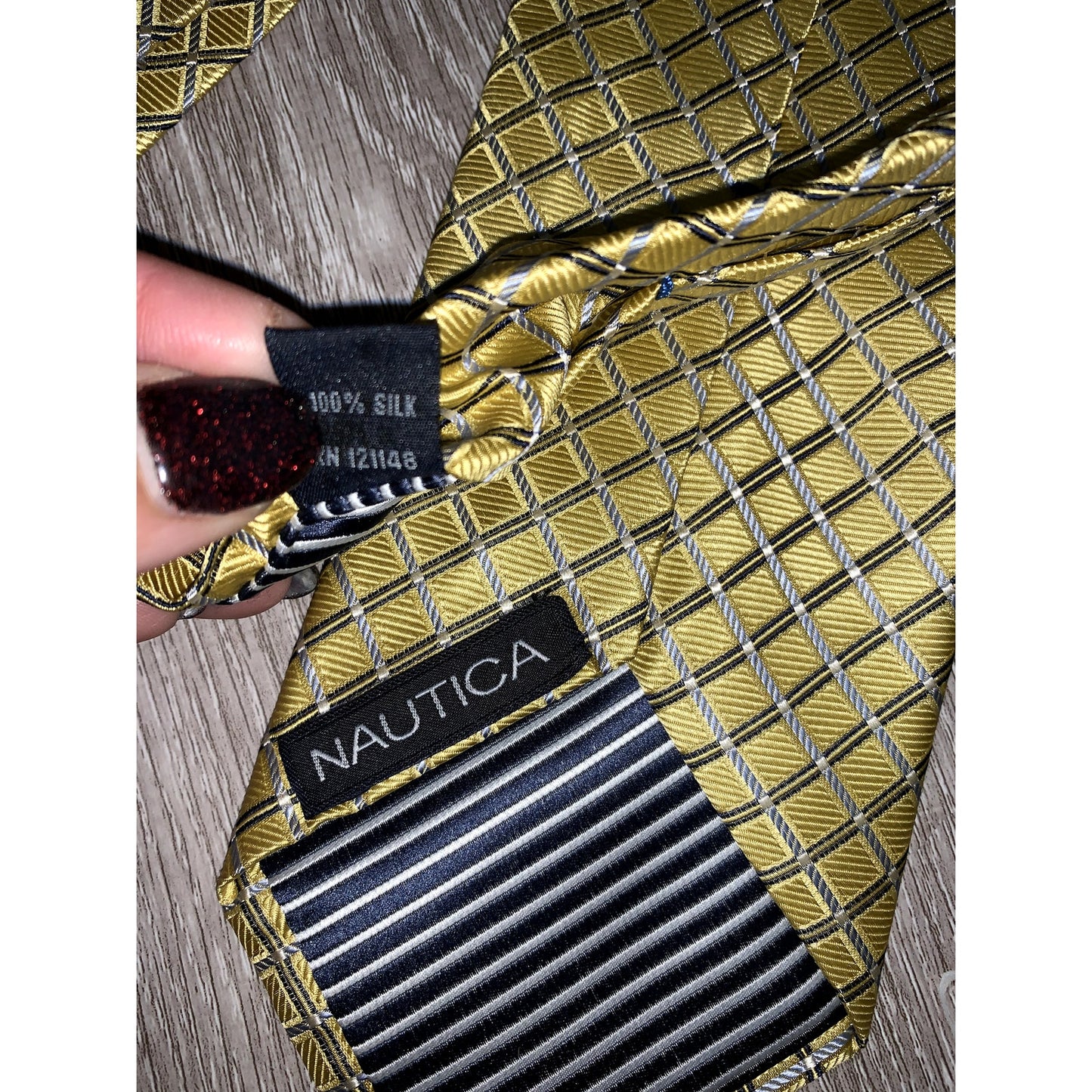 Nautica Men's Silk Tie Set 3pc Geometric Multicolor Classic Length