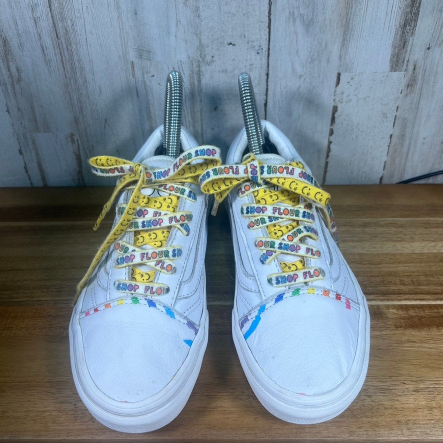 Vans x Flour Shop Old Skool Rainbow White Skate Shoes Women's 5.0 / Kids 3.5