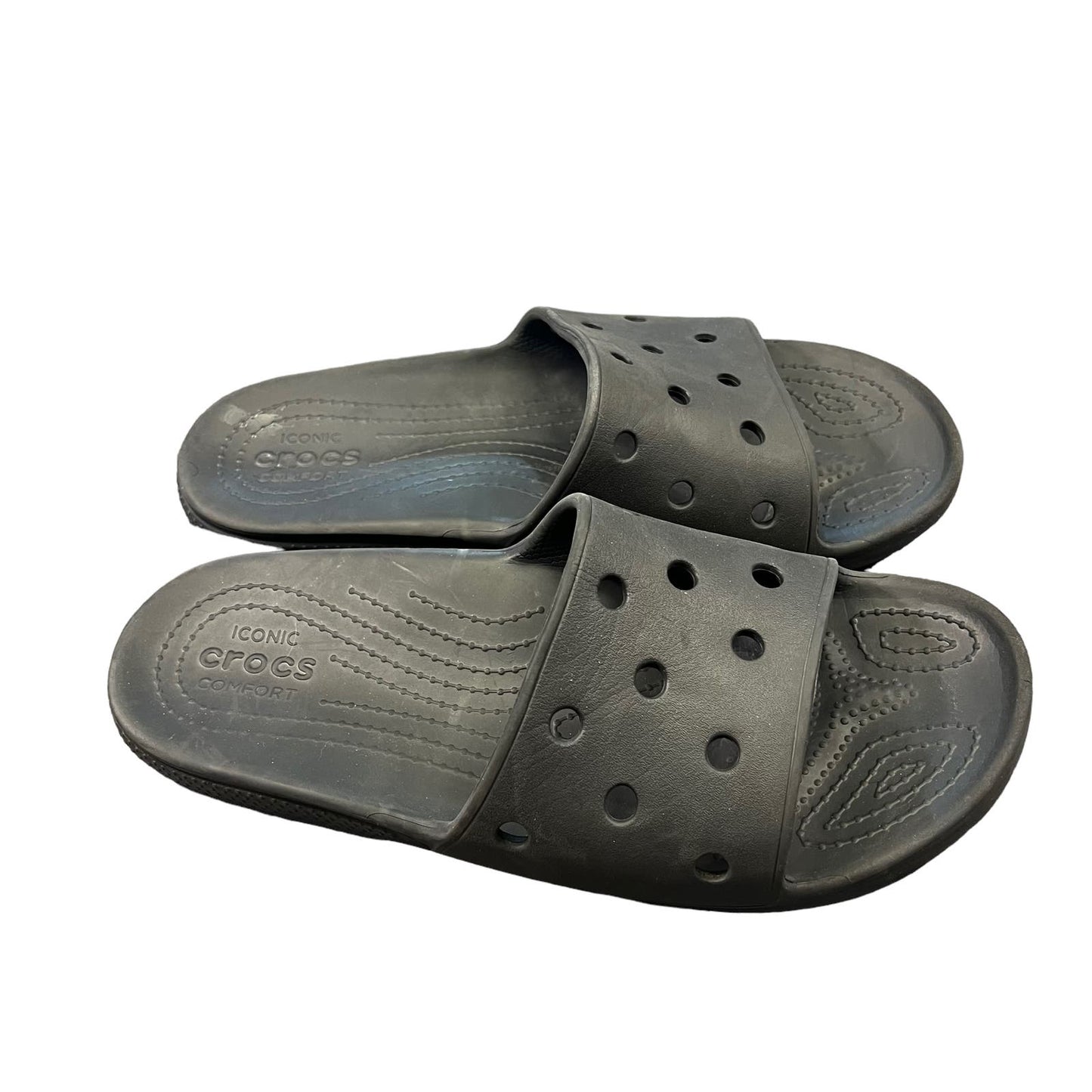 Crocs Classic Iconic Comfort Slide Sandal Black Beach Neutral Comfort Men's 12