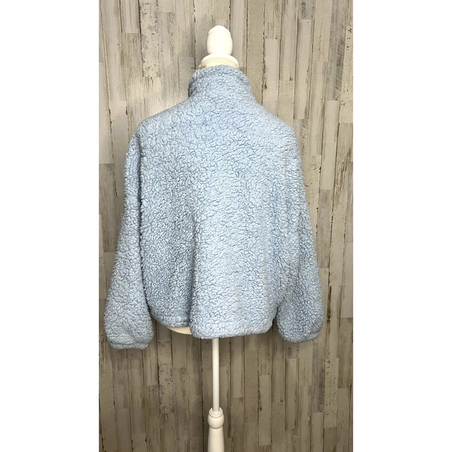 Urban Outfitters Women's Size Medium Blue Casual Winter Sherpa Full Zip Jacket