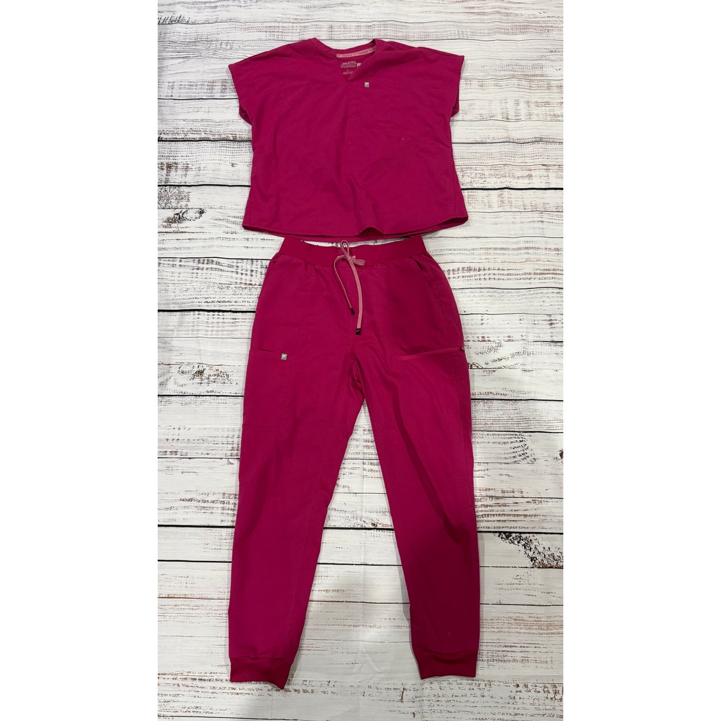 Fabletics Women's Scrub Jogger Set Large Hot Pink 2-Piece Workwear