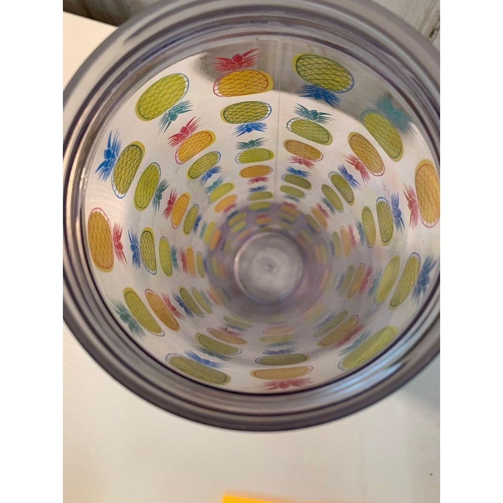 Contigo Tumbler 24 oz Clear Pineapple Print w Lid & Straw