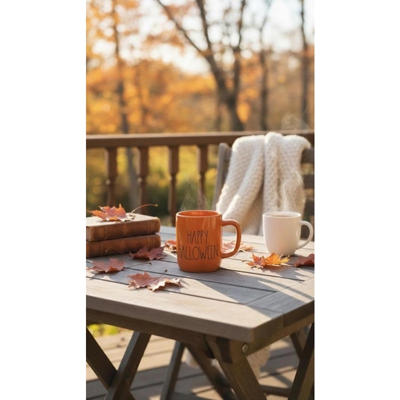 Rae Dunn HAPPY HALLOWEEN Orange Coffee Tea Mug Artisan Collection