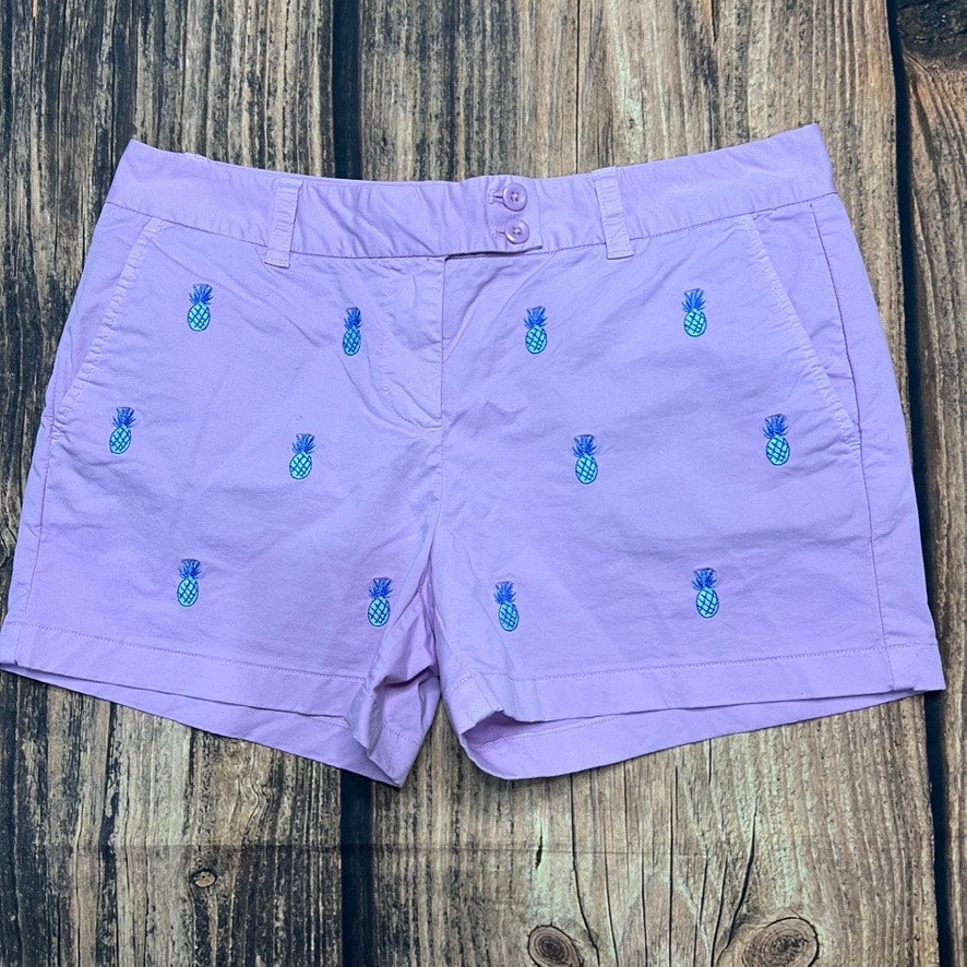 Vineyard Vines Women's Purple Pineapple Embroidered Chino Shorts Size 6