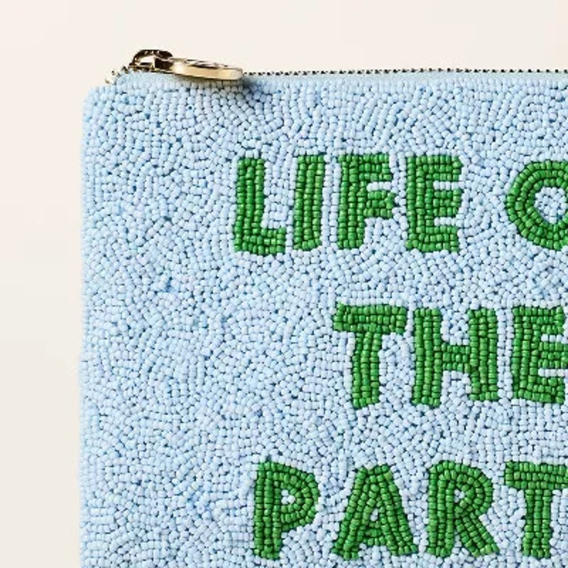 NWT Kate Spade x Target Blue Beaded Clutch "Life Of The Party"