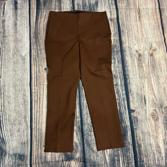 Chico's Women's High Rise Brown Dress Pants Size 1 Casual Straight Leg