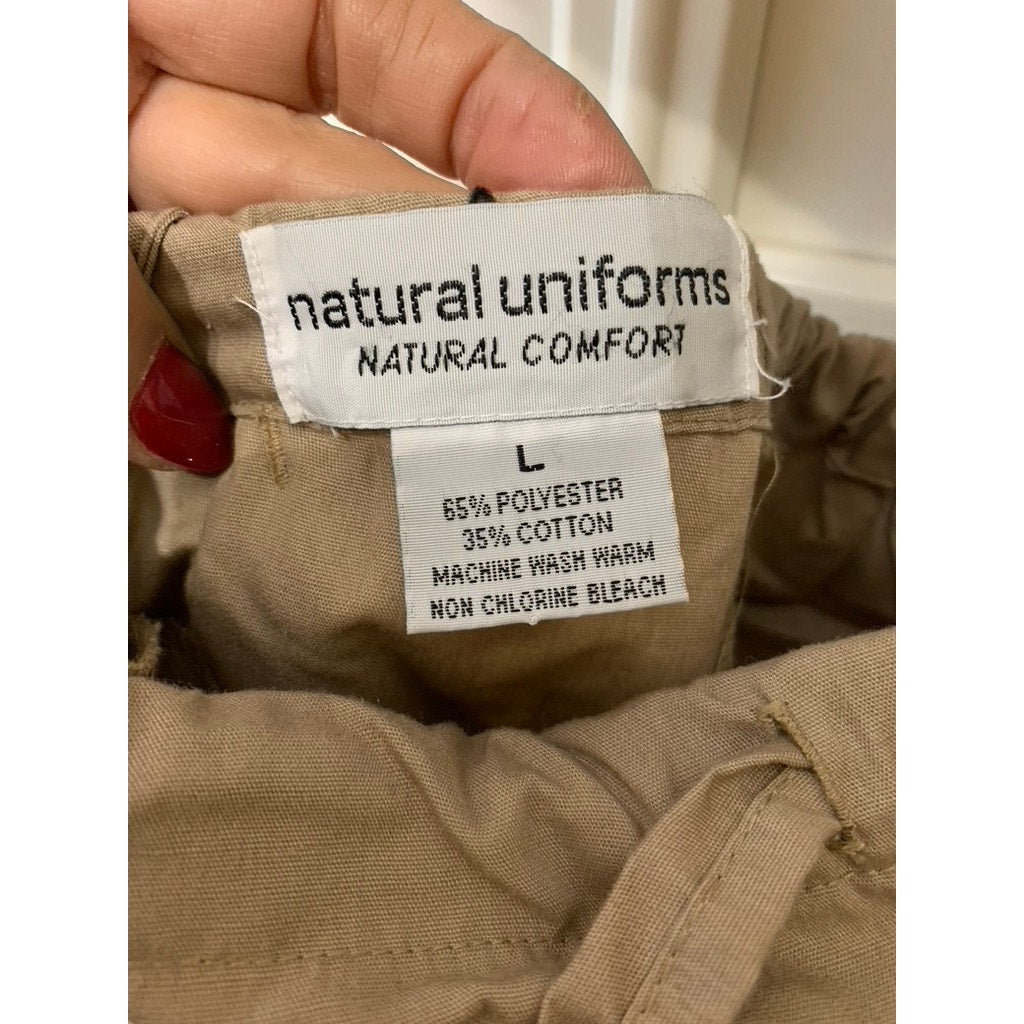 Natural Workwear Unisex Scrub Set 4 Pc Beige & Green Size Large