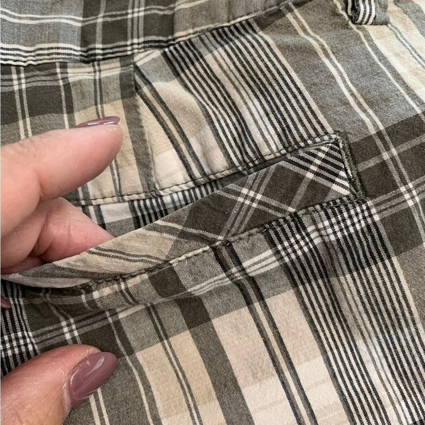 Twill Grey Plaid Golf Bermuda Shorts 12