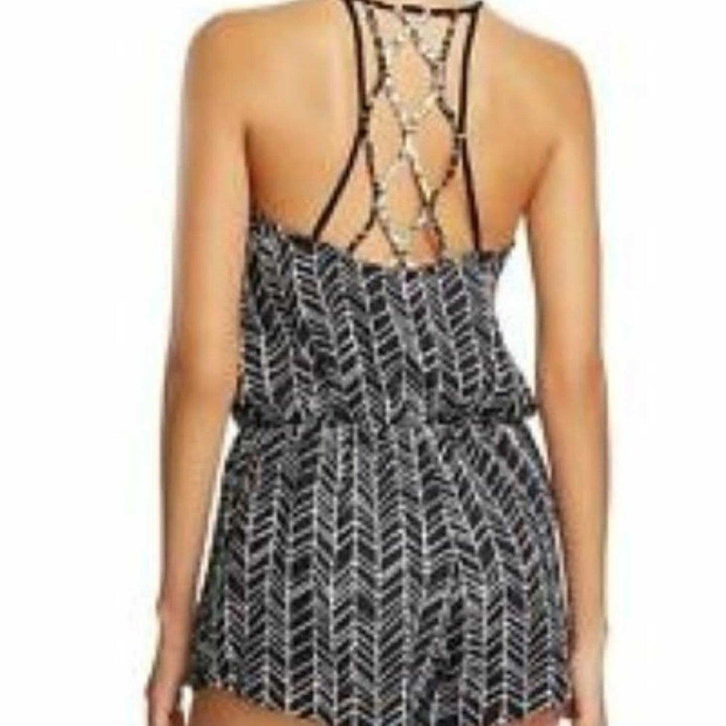 NWT Dolce Vita Women's Ikat Medium Strappy Geometric Print Cover-up Romper