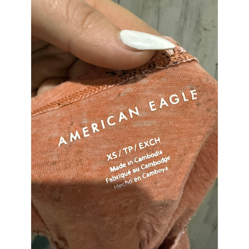 American Eagle Outfitters Tank Top Womens XS Peach Pink Floral Scoop
