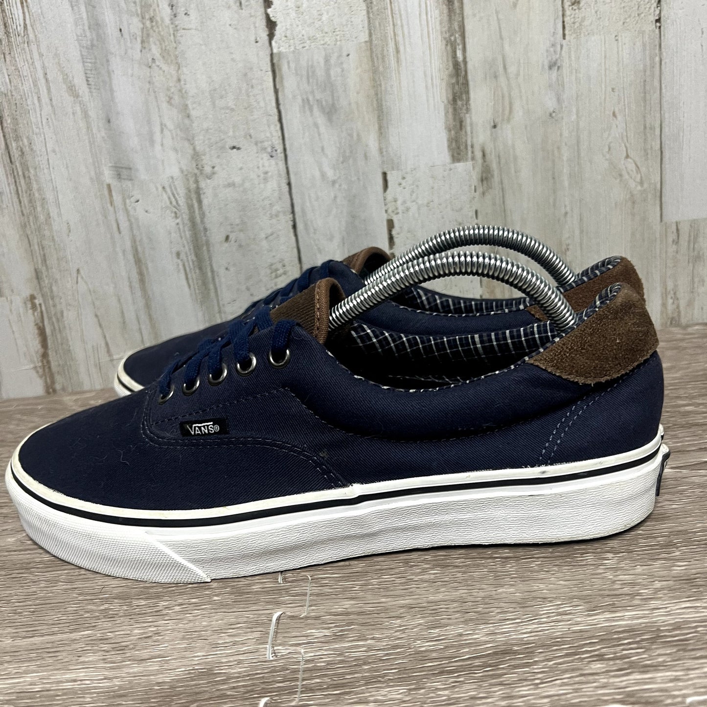 Vans Men's Era 59 Skate Shoes Size 10 Navy Blue/Brown Leather