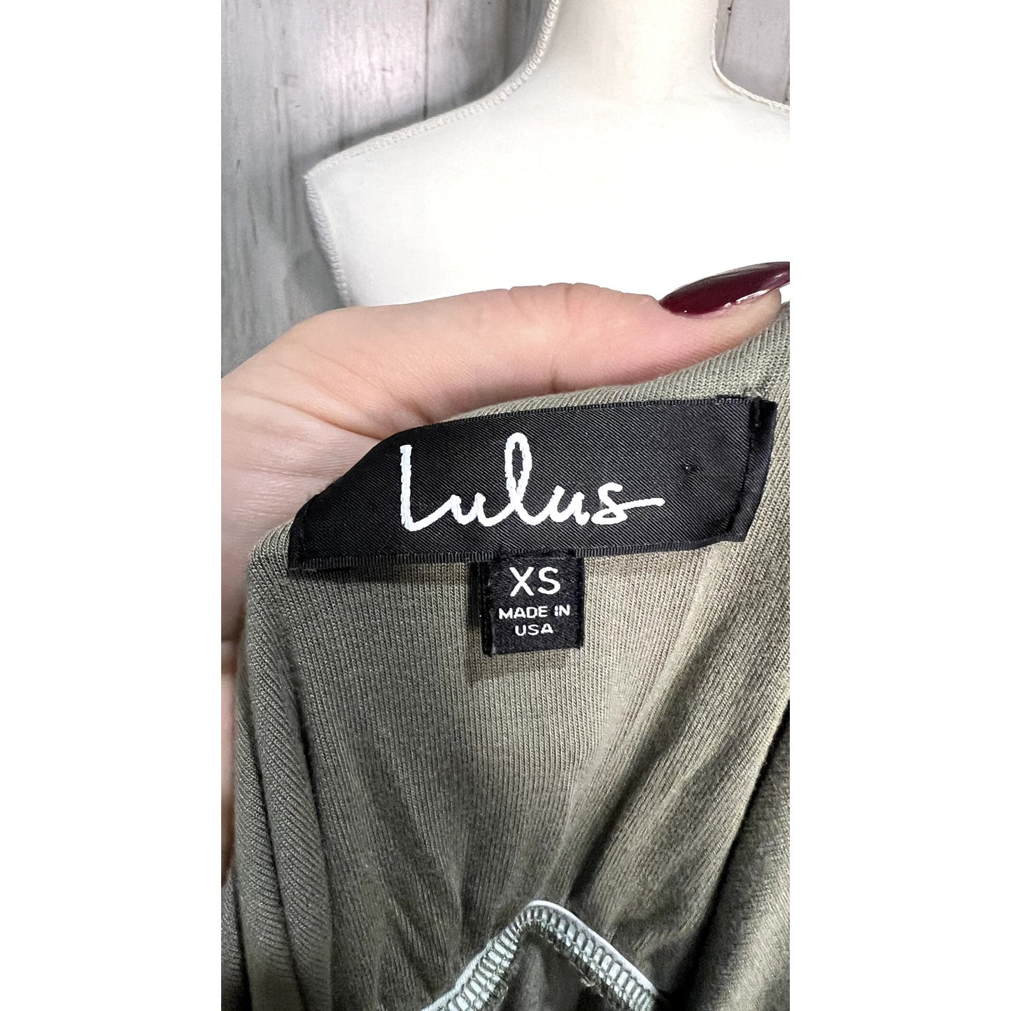 Lulus Women's XS Olive Green Maxi Dress Party Cocktail Summer