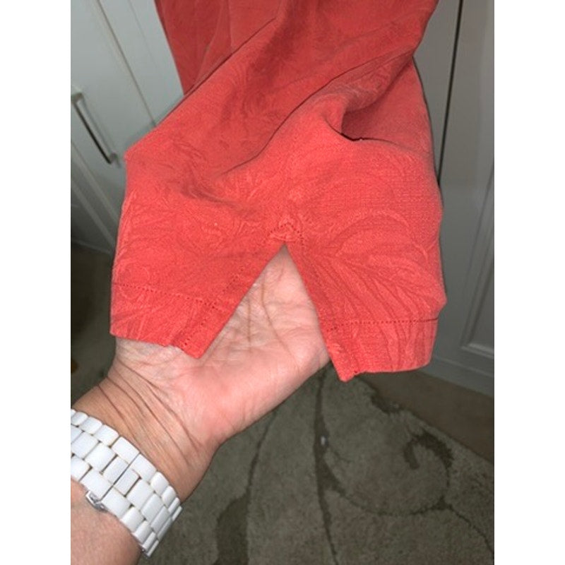 Tommy Bahama Men's XL Red Silk Short Sleeve Button-Up Shirt Casual