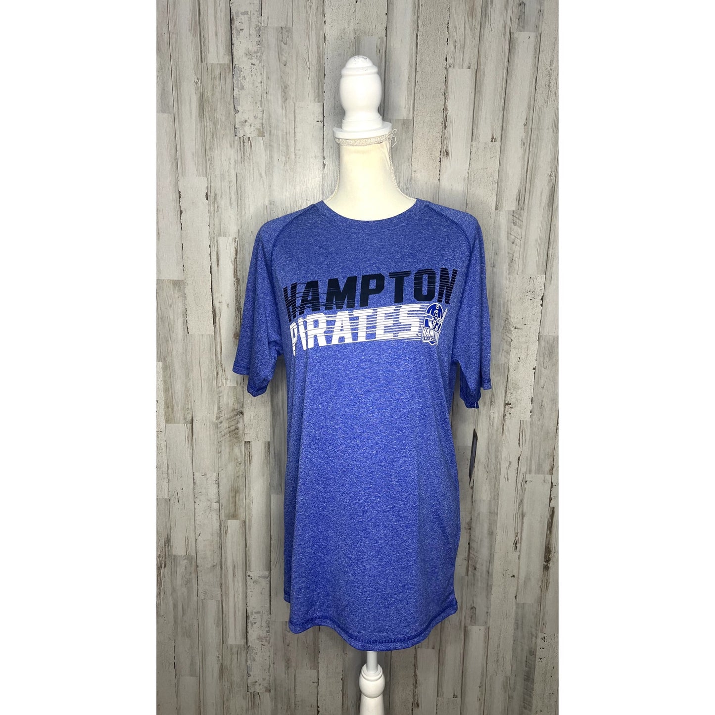 NWT Hampton University Pirates Men's Blue Short Sleeve T-Shirt Size Medium