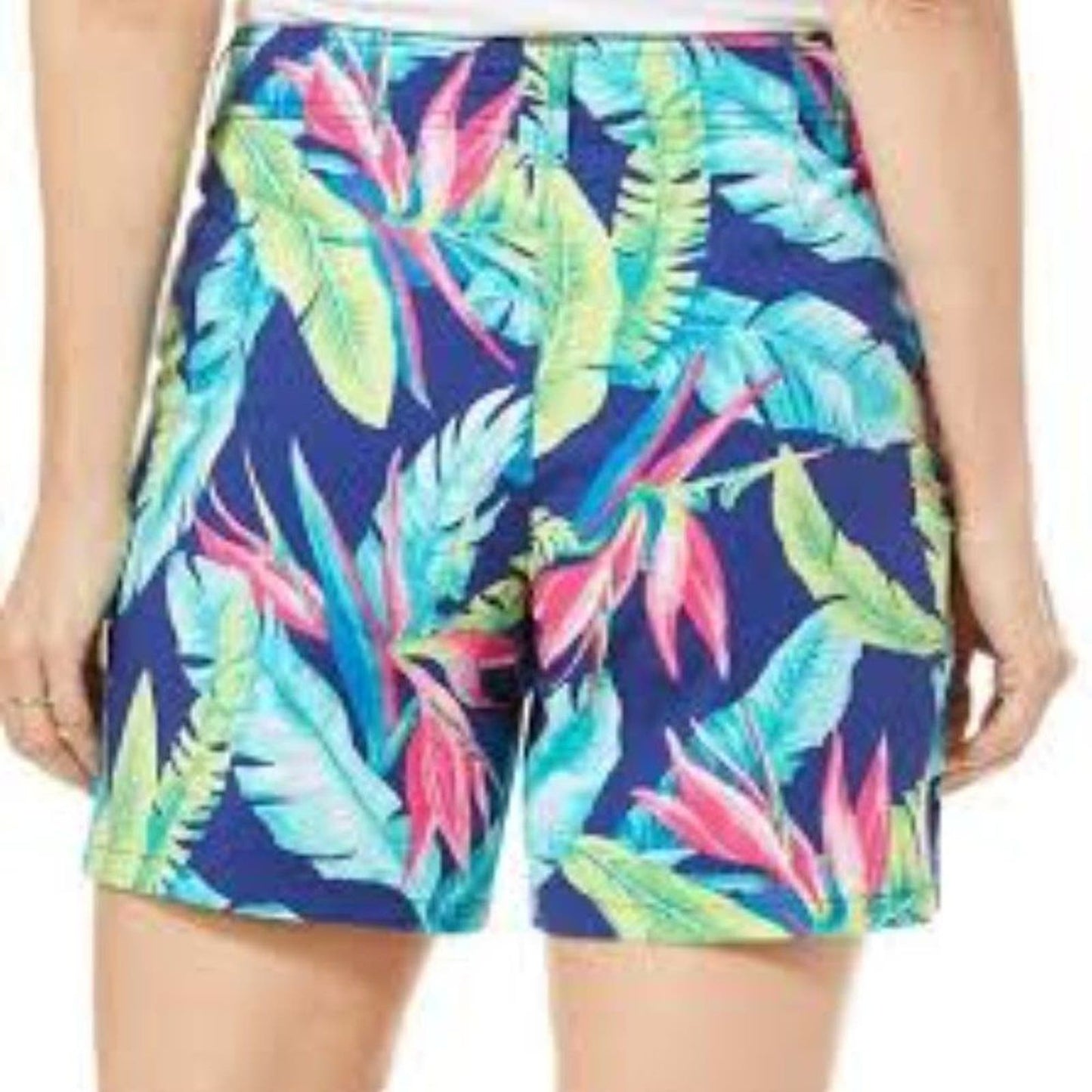 Caribbean Joe 100% Cotton Tropical Print Shorts Size 16