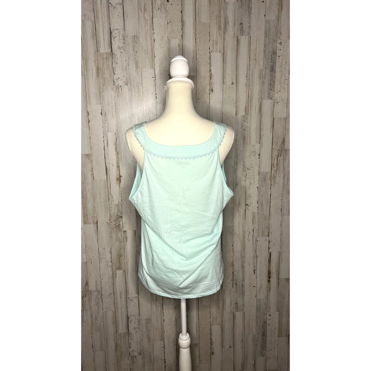 PINK Victoria's Secret Women's Light Green Henley Pajama Tank Top Size XL