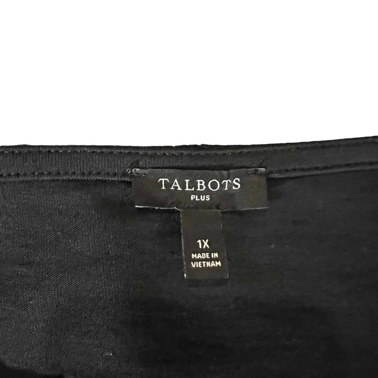 NWOT Talbots Women's Plus Size 1X Black Sequined Long Sleeve Crewneck Blouse