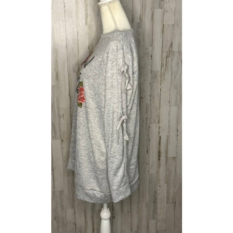 Lane Bryant Women's Gray Graphic Sweatshirt Size 14 Long Sleeve Casual
