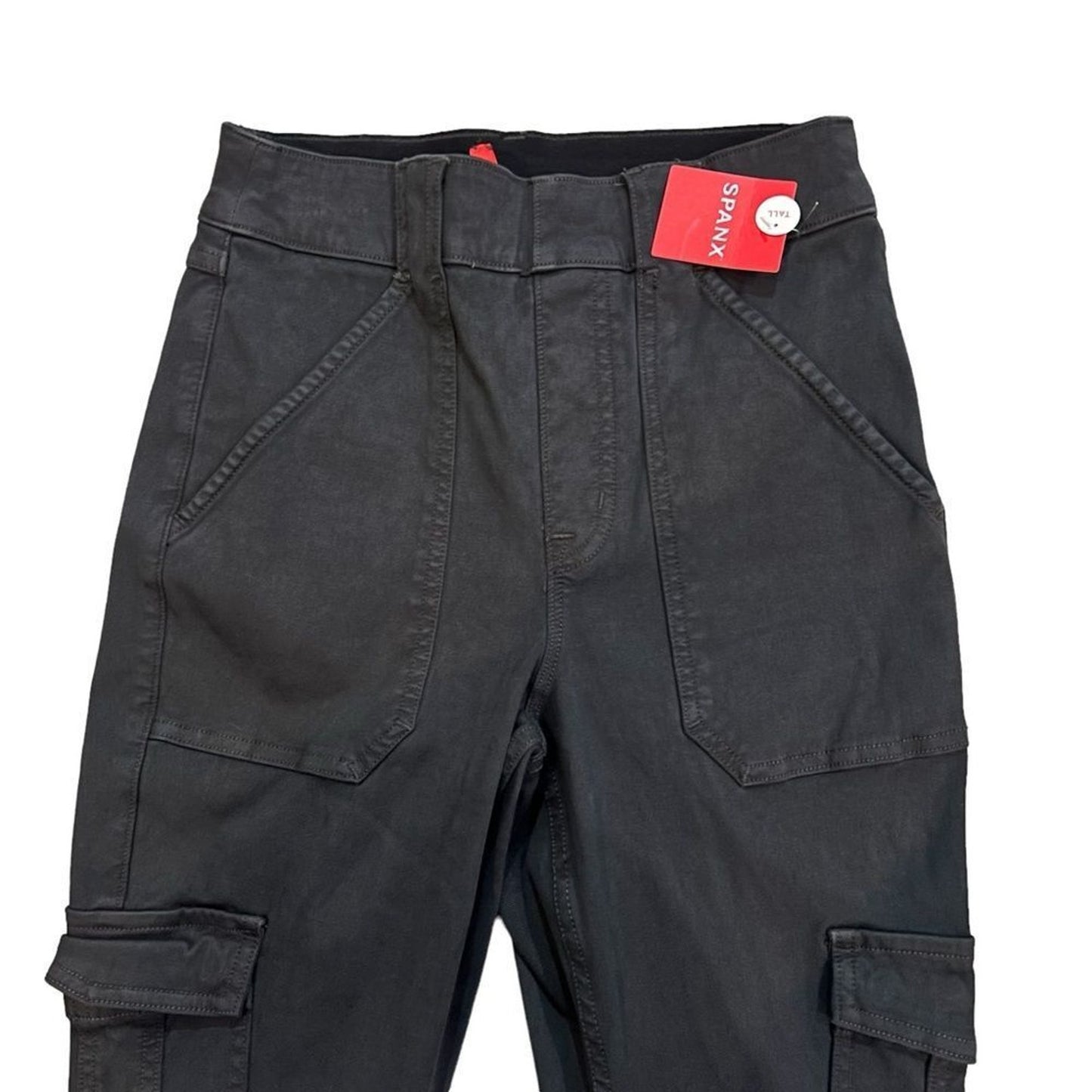 NWT SPANX Cargo Jogger Pants Women's Small Washed Black High Rise Tapered Leg