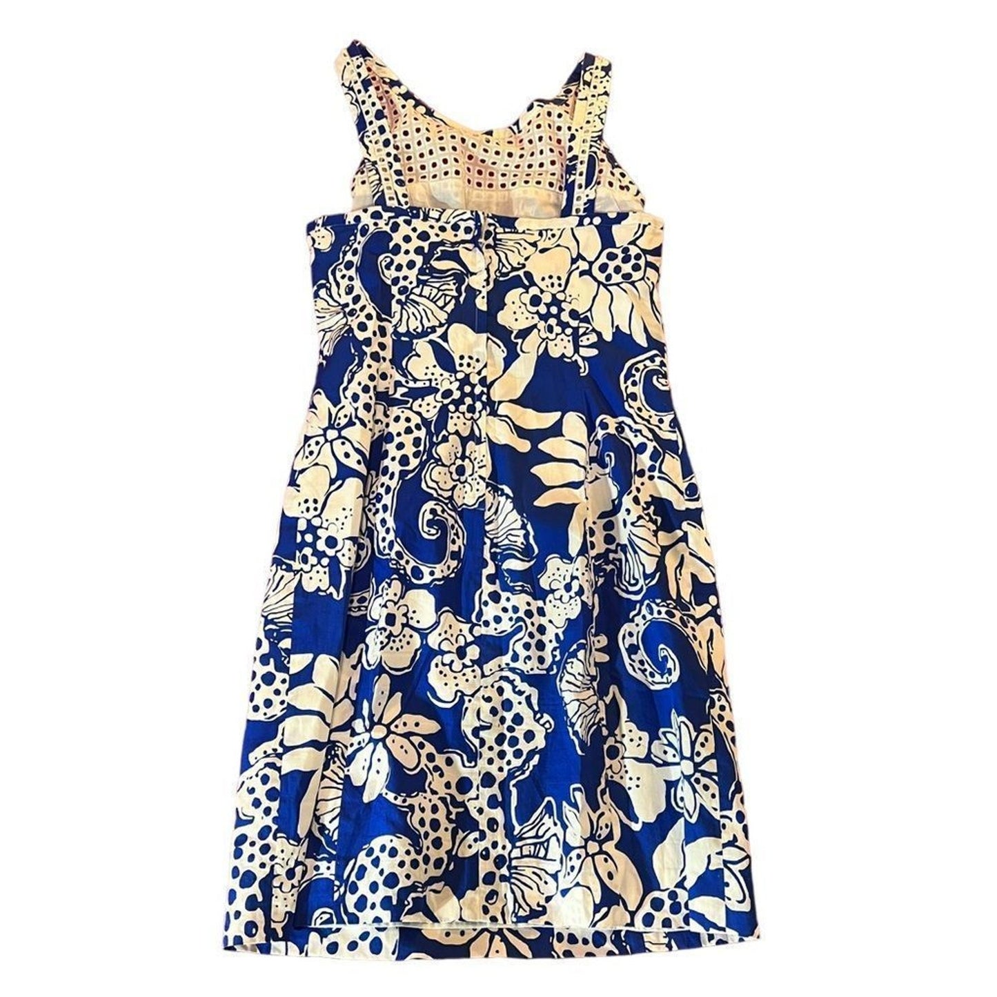 Lilly Pulitzer Marianne Shift Dress Womens Size 4 Blue Seahorse Floral