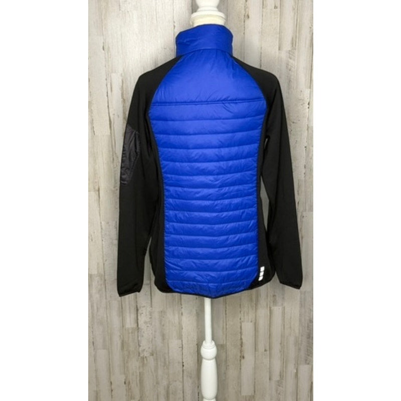 Elevate Women's Blue Hybrid Insulated Jacket Size Med Full-Zip Casual Mid-Length